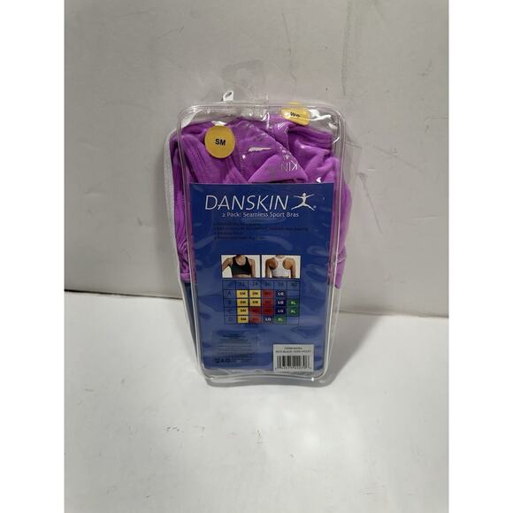 DANSKIN Women Seamless Sports Bra Crop Top Purpl w/Built In Cup Sz S/M (one Bra) - Picture 7 of 7